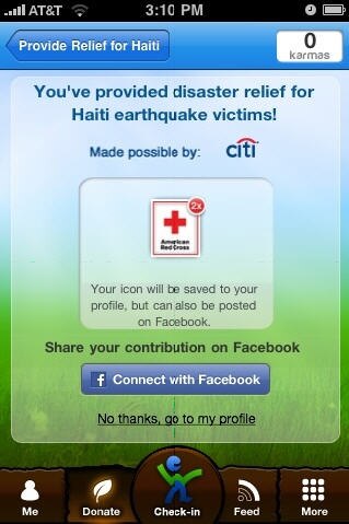 CauseWorld app aids donations to Haiti disaster relief.