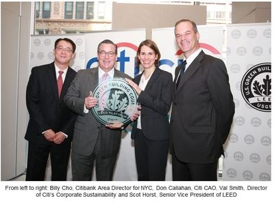 Citi Becomes World's First Bank with 200 LEED® Certified Projects