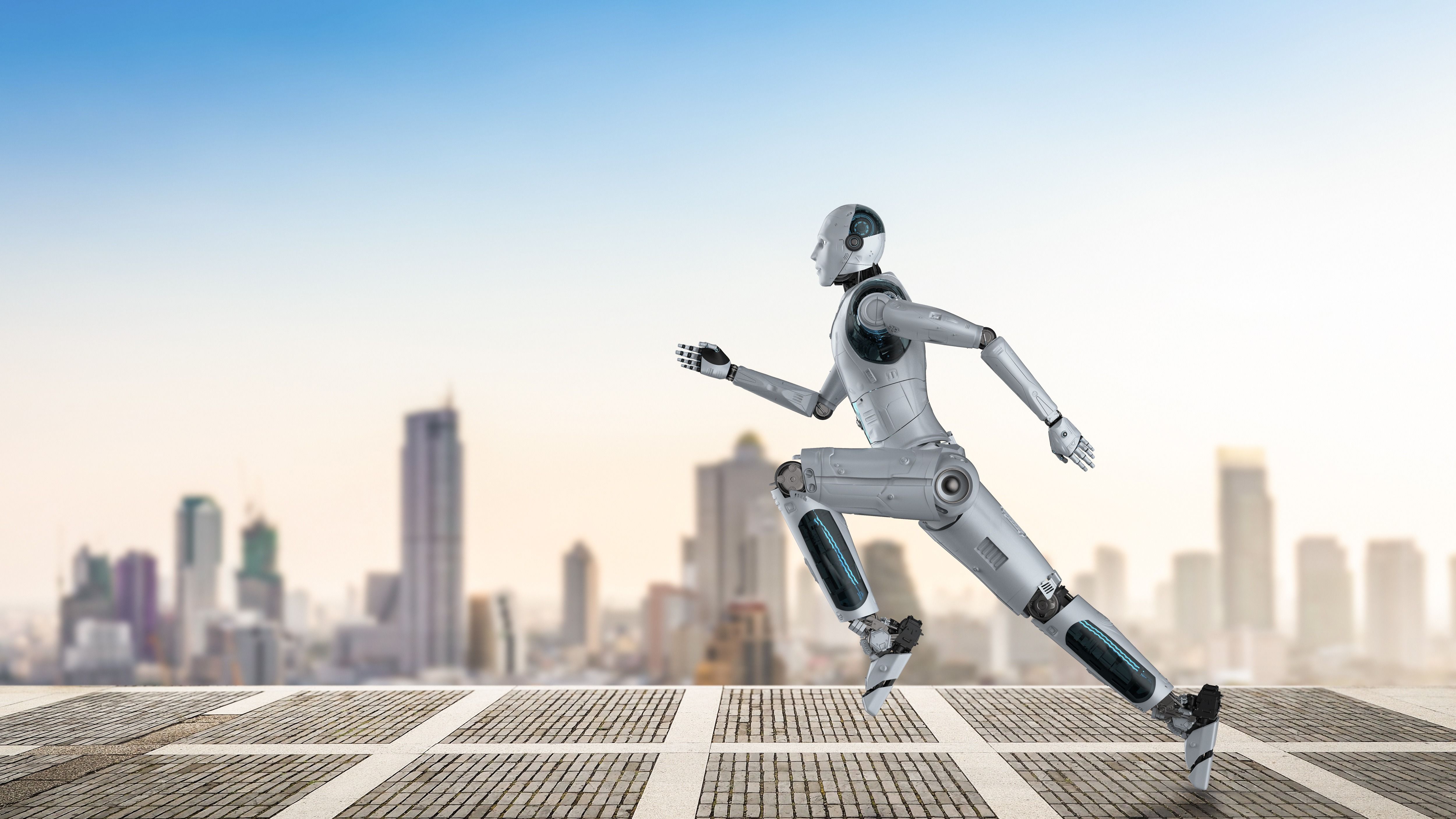 Сбежал робот. Digit робот. Человек убегает от робота. Сбежавший робот. Счастливый робот.