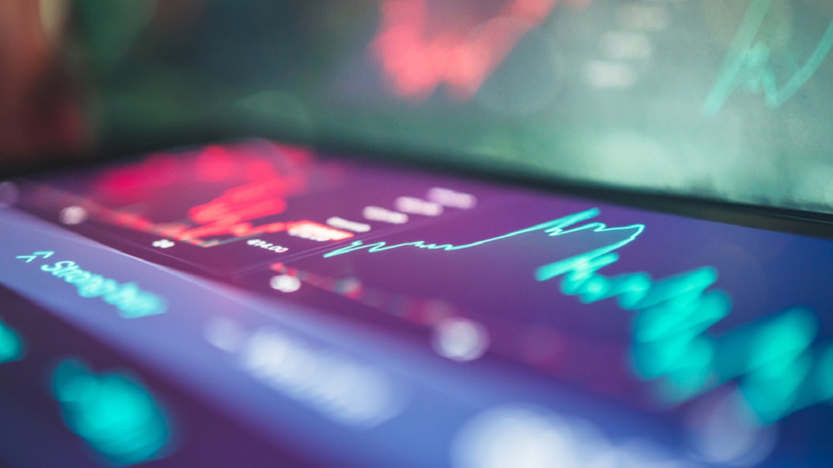 Close up of metrics on screen.