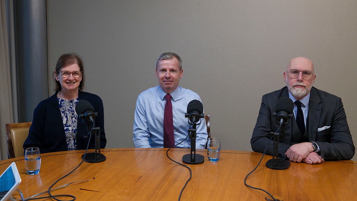 Amanda Hale, Andrew Newson and Matthew Cherrill seated.