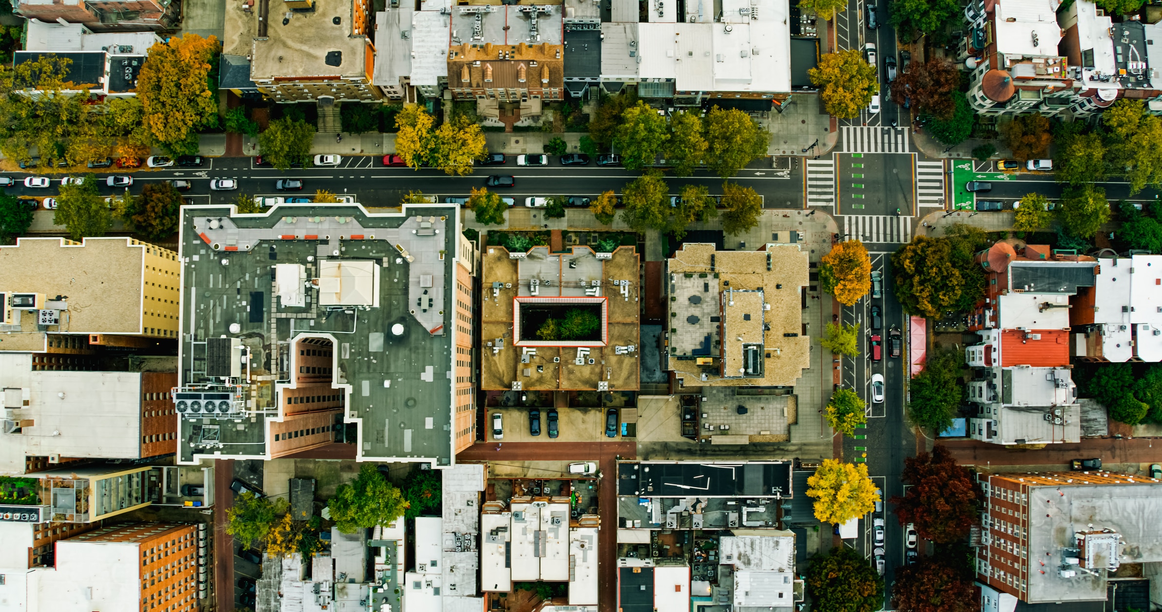 Aerial view of the city