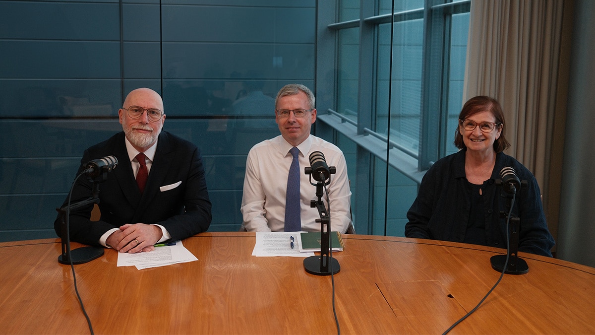 Amanda Hale, Andrew Newson and Matthew Cherrill seated.