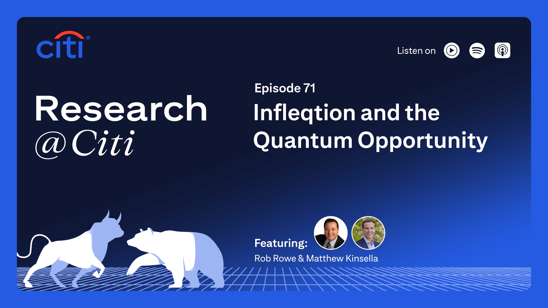 Citi logo, Research at Citi, Episode 71, episode title. two bulls