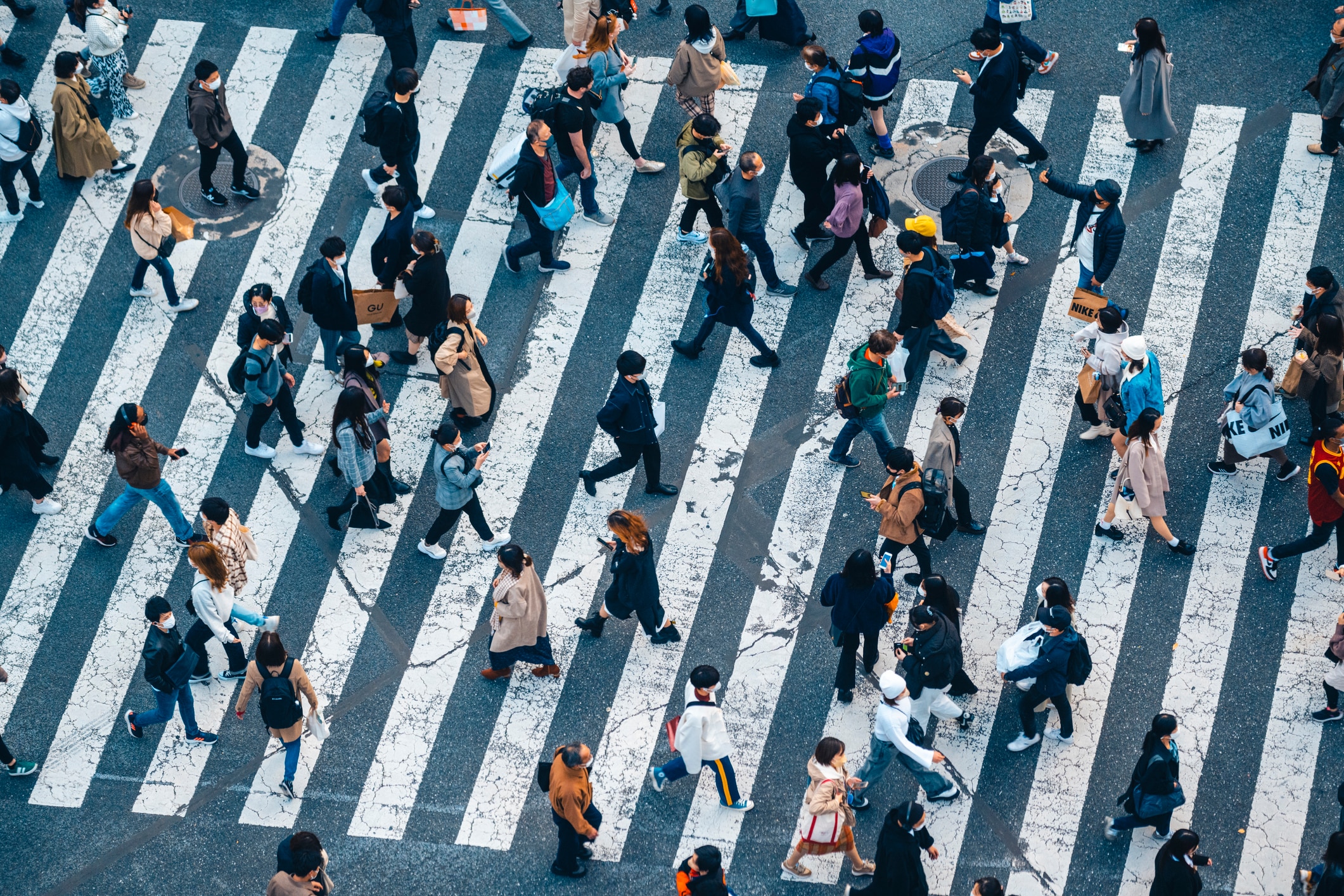 People at the crosswalk 