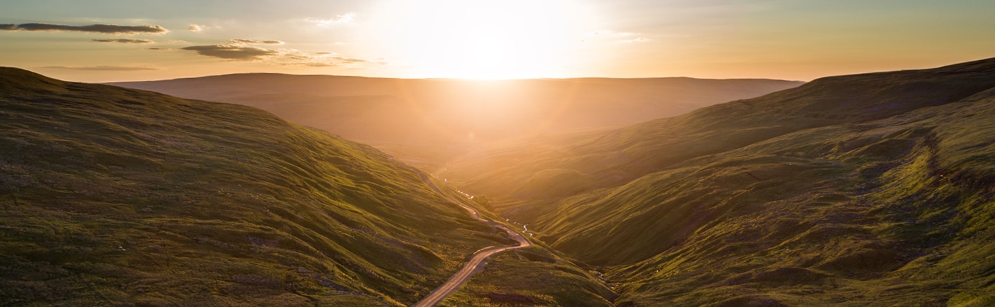 Sunset mountain view