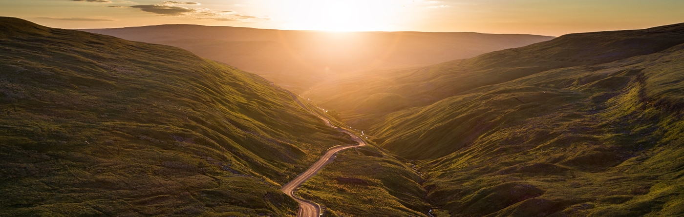 Image of mountains on sunset