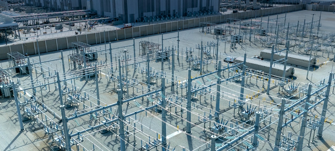A photo of power infrastructure grids. 