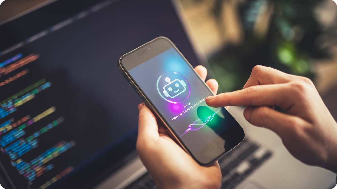 Mobile phone with AI bot on the screen