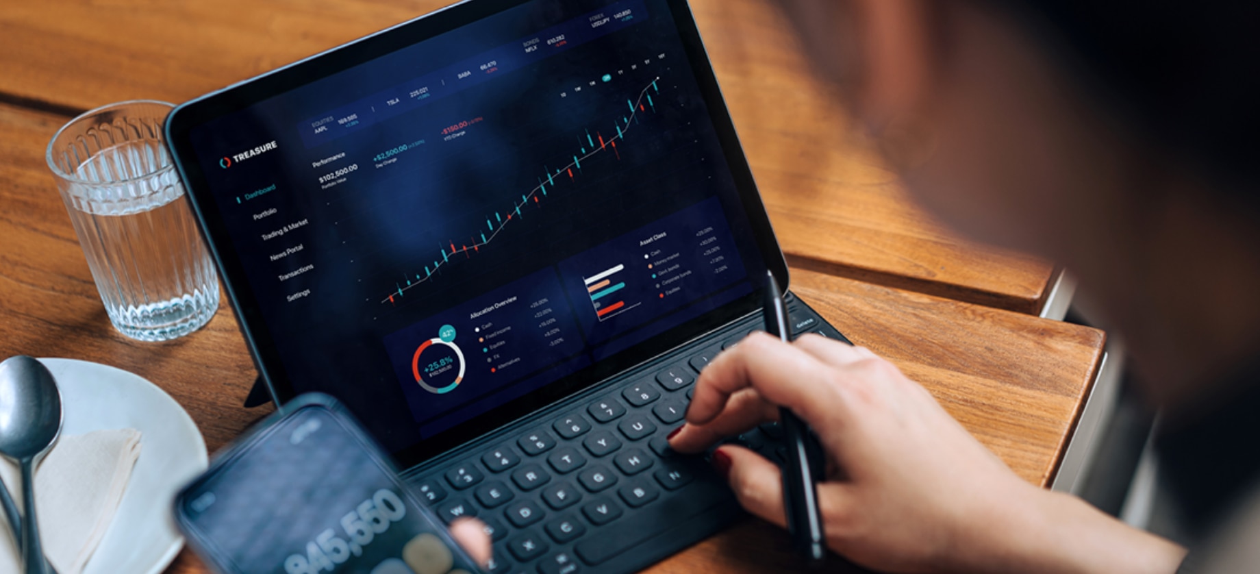 metrics shown on laptop and mobile phone calculator