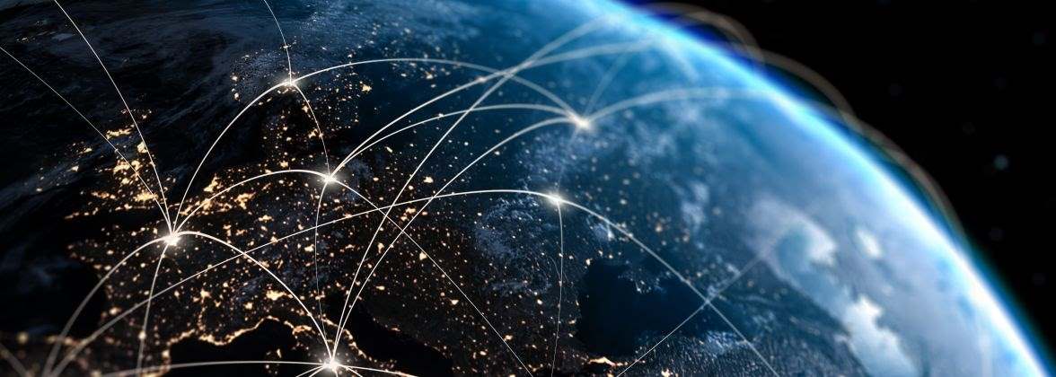 arial image of earth with connection points